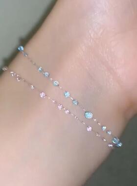 绝美彩色露珠手链女款简约百搭