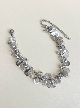 超闪水滴流苏手链女轻奢小众手环