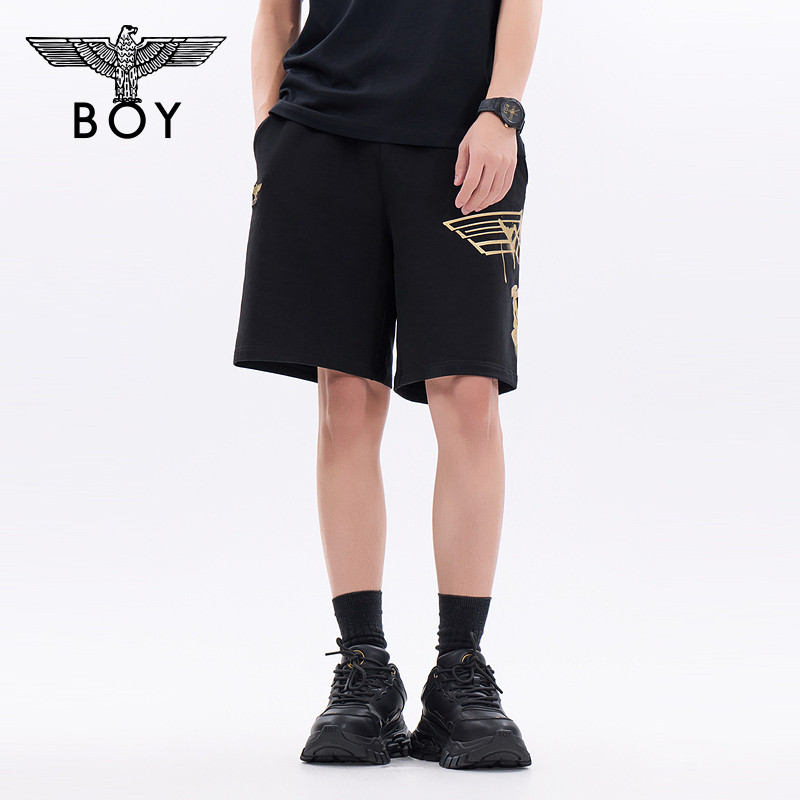 BOYLONDON春夏男女同款经典老鹰烫金百搭潮牌短裤N14800,淘宝优惠券,粉丝福利购,淘宝优惠卷