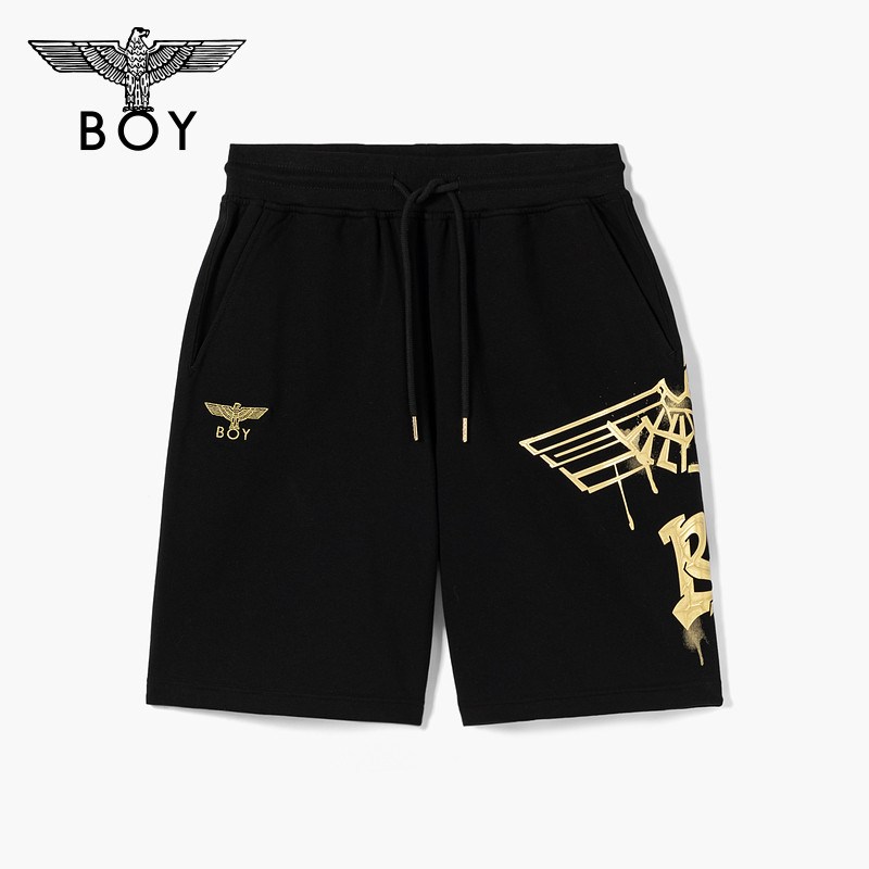 BOYLONDON春夏男女同款经典老鹰烫金百搭潮牌短裤N14800,淘宝优惠券,粉丝福利购,淘宝优惠卷