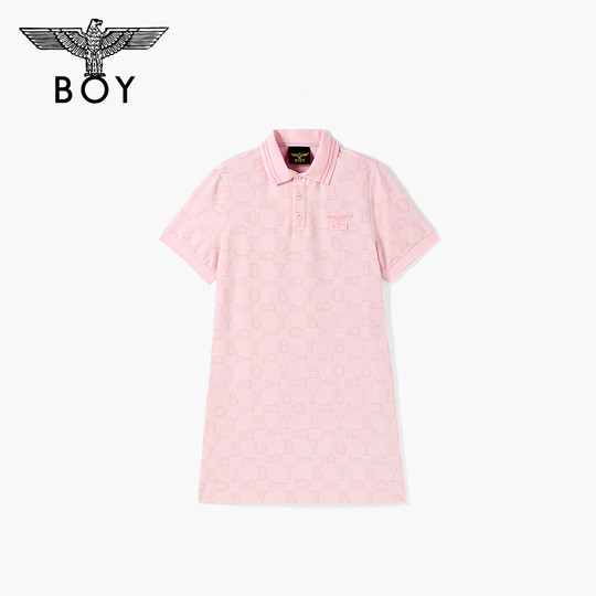 BOYLONDON pink all-over printed spring and summer fashion brand women's dress W17905