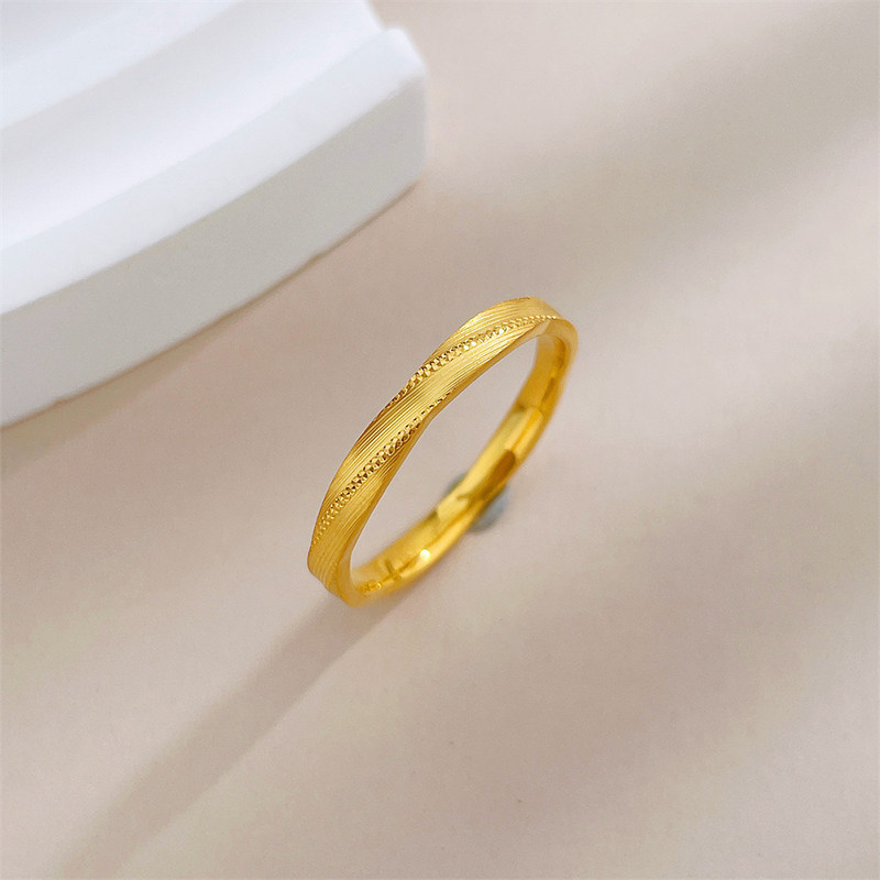 Chinese gold 999 pure gold ring female Mobius new style birthday holiday gift for girlfriend and wife
