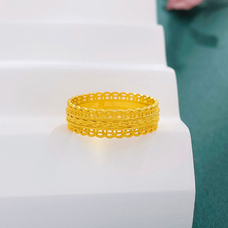 Chinese gold 999 pure gold ring for women with huge wealth new style 520 Chinese Valentine's Day girlfriend birthday gift