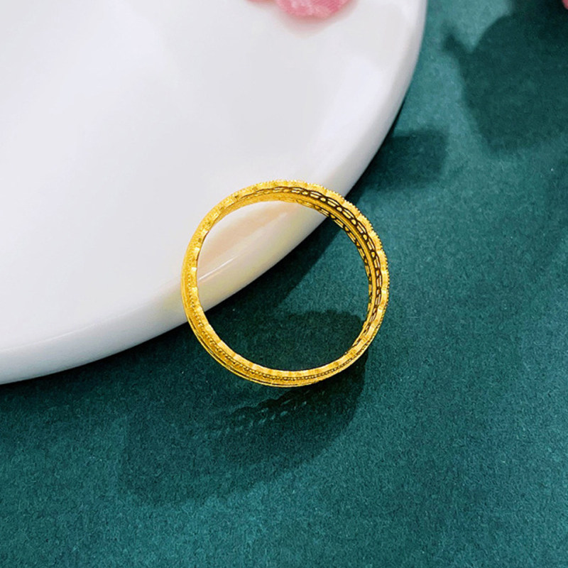 Chinese gold 999 pure gold ring for women with huge wealth new style 520 Chinese Valentine's Day girlfriend birthday gift