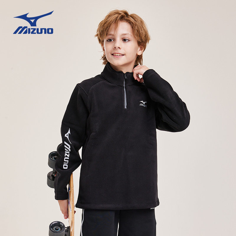 Mizuno美津浓儿童摇粒绒拉链卫衣2026年秋冬新款男童女童保暖舒适 链保实拍商品图