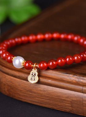 红玛瑙福禄多多手链女生手串配饰