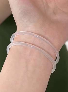 冰种荔枝冻玉髓叮当镯百搭女生款