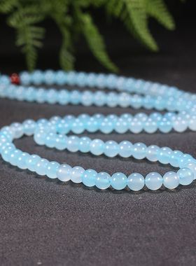 冰种浅蓝色玉髓手链男女款礼物