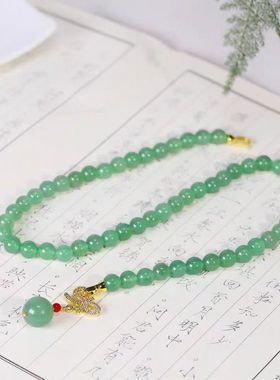 东陵玉锁骨毛衣链高级大气国风款