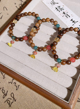 黄塔晶串珠文玩手串女生小众设计
