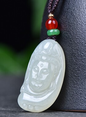 和田玉吉祥观音吊坠挂件男女配饰