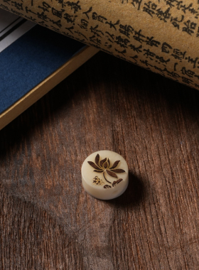 象牙果雕刻莲花吊坠配件手工diy