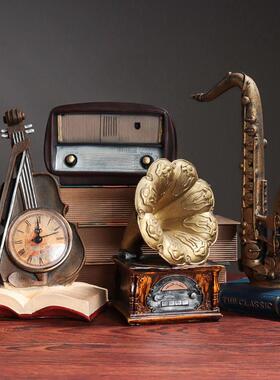 简约船舵船锚树脂摆件家居招财工艺品创意模型桌面道具复古老物件