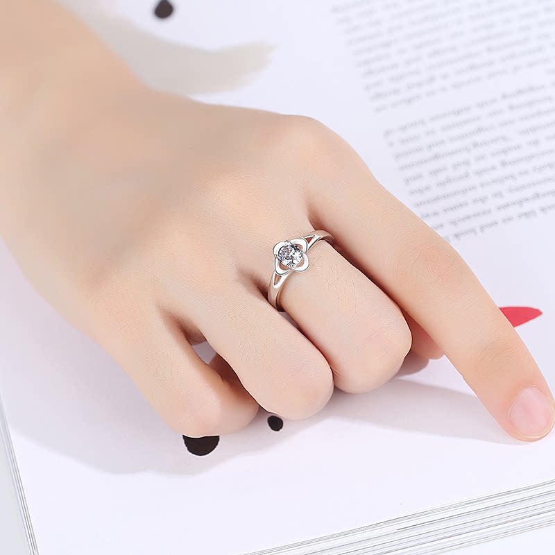 Four-leaf clover silver ring fashion personalized ring 2026 new proposal couple Chinese Valentine's Day gift girlfriend 520 gift
