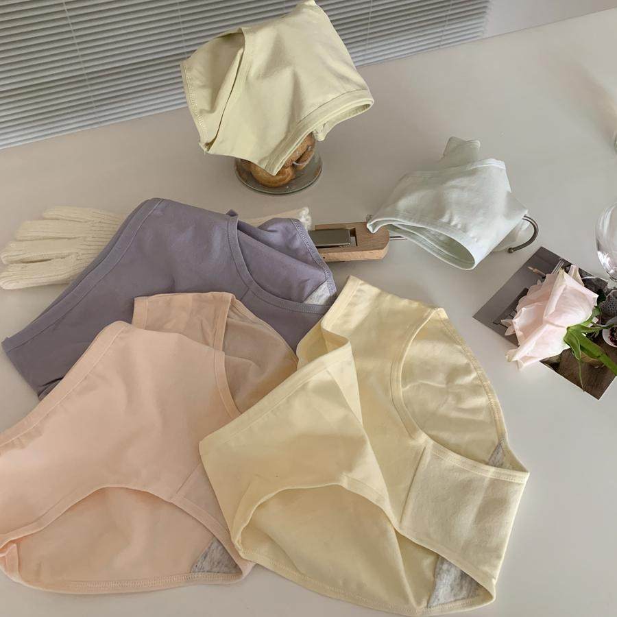 树懒少女简约纯色纯棉内裤女士中腰抗菌学生短裤透气全棉裆三角裤,淘宝优惠券,粉丝福利购,淘宝优惠卷