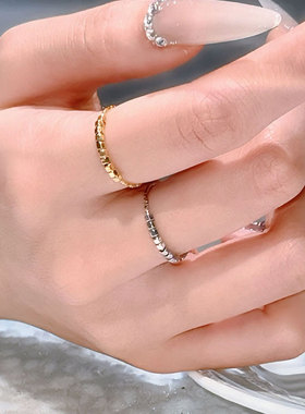 HIBAO喜小宝小方糖碎金子戒指