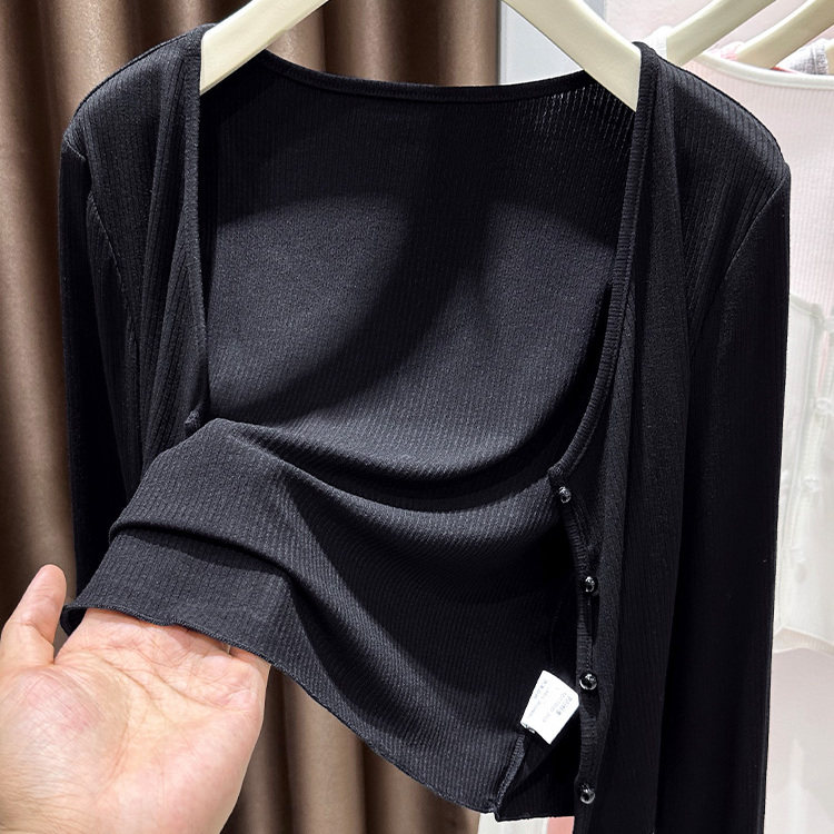 气质螺纹针织红色冰丝防晒开衫女夏季新款配吊带外搭短款披肩罩衫,淘宝优惠券,粉丝福利购,淘宝优惠卷