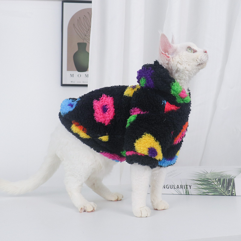 无毛猫衣服加厚冬季保暖德北极绒时尚外套德文猫斯芬克斯过冬衣服