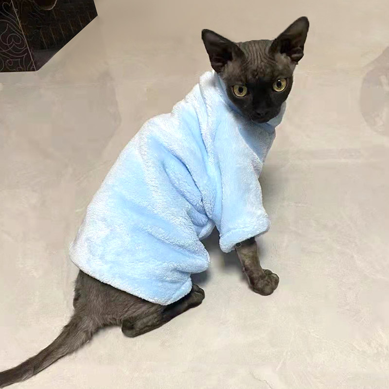 2024年秋冬加厚德文猫衣服无毛猫斯芬克斯冬季保暖加厚耐舔好穿