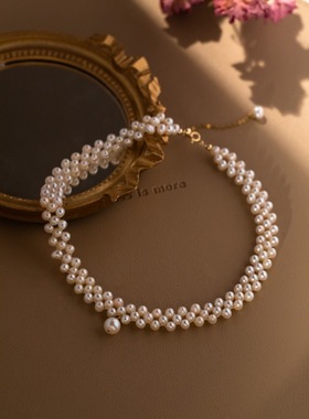 伊灿法式小珍珠choker项链女气质