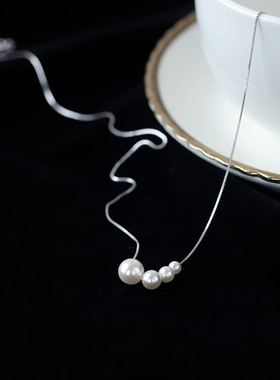 伊灿气质秋冬珍珠吊坠项链女