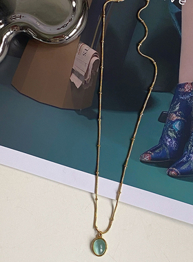 伊灿猫眼石吊坠项链女