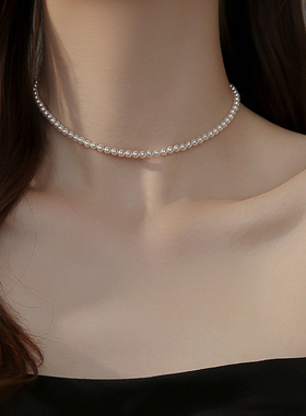 伊灿高亮小米珠珍珠项链女