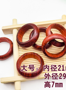 手工打磨木质跑环百搭戒指文玩