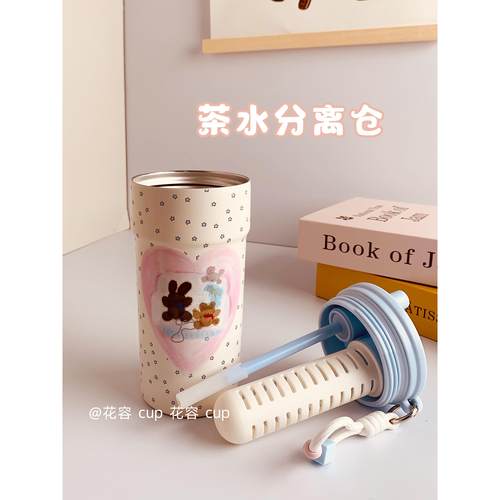 ins吸管保温杯女生高颜值2025新款儿童小巧便携水杯316不锈钢杯子 - 图2