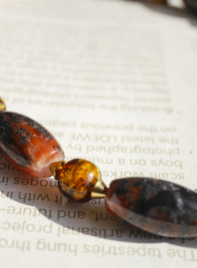 二梦三青【撒野】天然保山南红项链女气质感小众设计中古复古中式