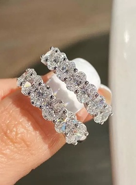 S925银爆闪鸽子蛋开口戒指