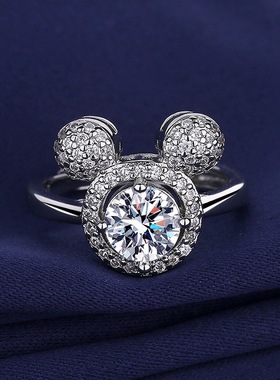 日韩时尚仿真一克拉钻戒女