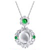 Natural ice transparent chrysoprase gray agate white jade set
