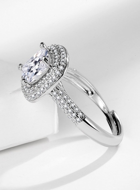 欧美时尚流行方形满钻戒指