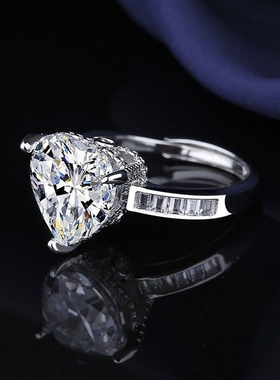 欧美夸张八克拉爱心镶钻戒指女