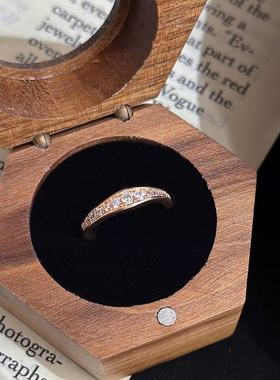 法式复古渐变排钻满天星戒指