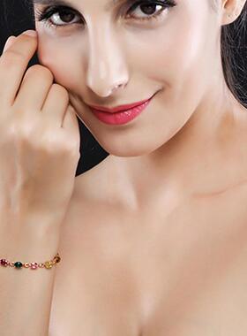 欧美气质潮流镶嵌碧玺糖果手链