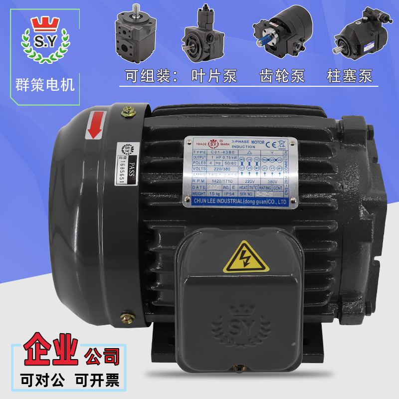 台湾群策电机C01/C02/C03/C05/C7B/C10-43B0内轴油泵电机组7.5KW