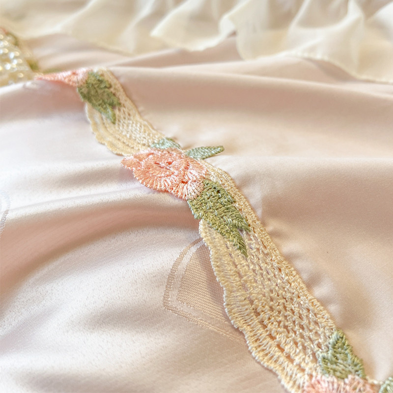 粉色单件超好看床裙优质全棉四件套围边床罩一体遮丑下摆纯棉100,淘宝优惠券,粉丝福利购,淘宝优惠卷