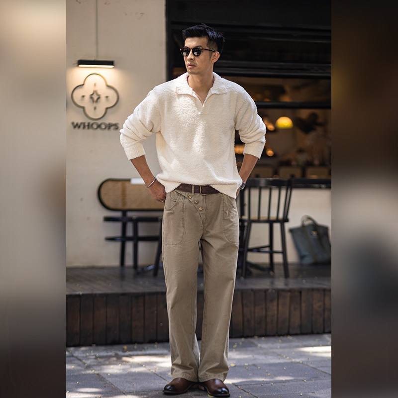 古叔的着 海鸥领慵懒毛衣男秋冬新款长袖套头糯米绒打底针织衫,淘宝优惠券,粉丝福利购,淘宝优惠卷