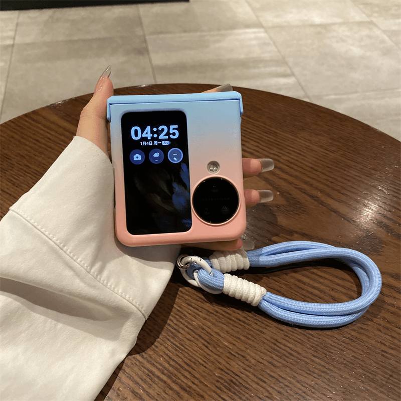 渐变磨砂肤感壳适用OPPOFindN3Flip手机壳新款高级感findn3flip折叠屏铰链全包防摔手机套oppo女款高颜值外壳