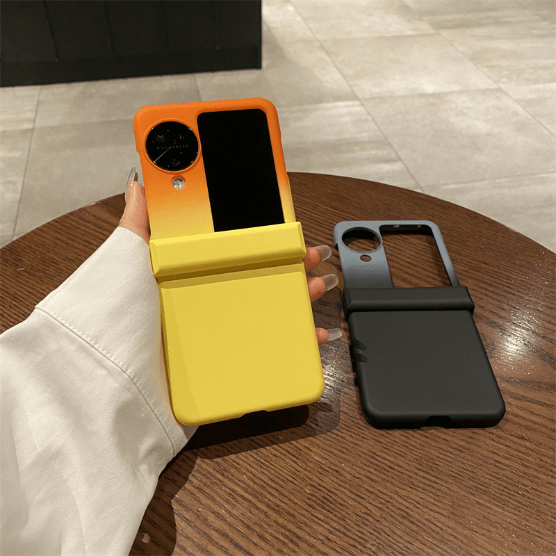 渐变磨砂肤感壳适用OPPOFindN3Flip手机壳新款高级感findn3flip折叠屏铰链全包防摔手机套oppo女款高颜值外壳