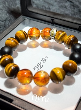 天然黄虎眼黄塔晶手串｜精致礼盒
