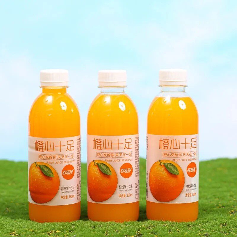 百乐洋猕倒一片橙心十足橙子味芒果味猕猴桃味果味饮料360ml*6瓶