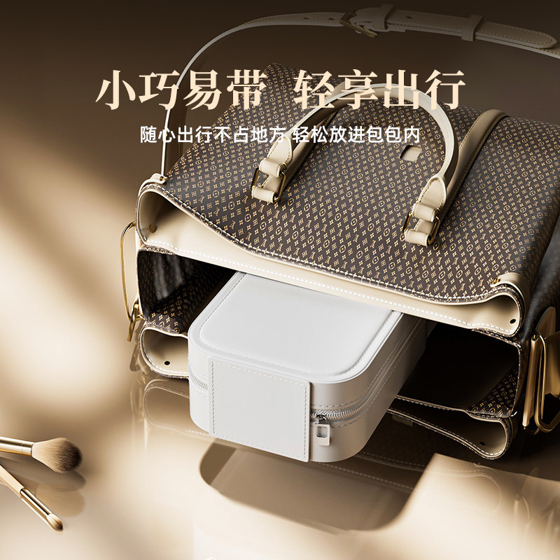 高级LED带灯镜子补妆化妆包女大容量出门旅行随身化妆品收纳箱包,淘宝优惠券,粉丝福利购,淘宝优惠卷