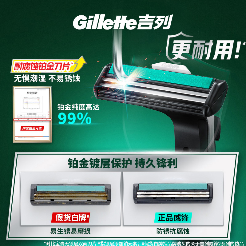 吉列威锋2剃须刀手动男士刮胡刀片胡须刀头正品官方旗舰店非吉利