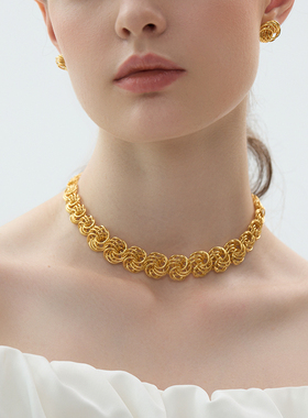 盐岛陈粒同款琼花花团choker项链女小众轻奢气质百搭原创独特首饰