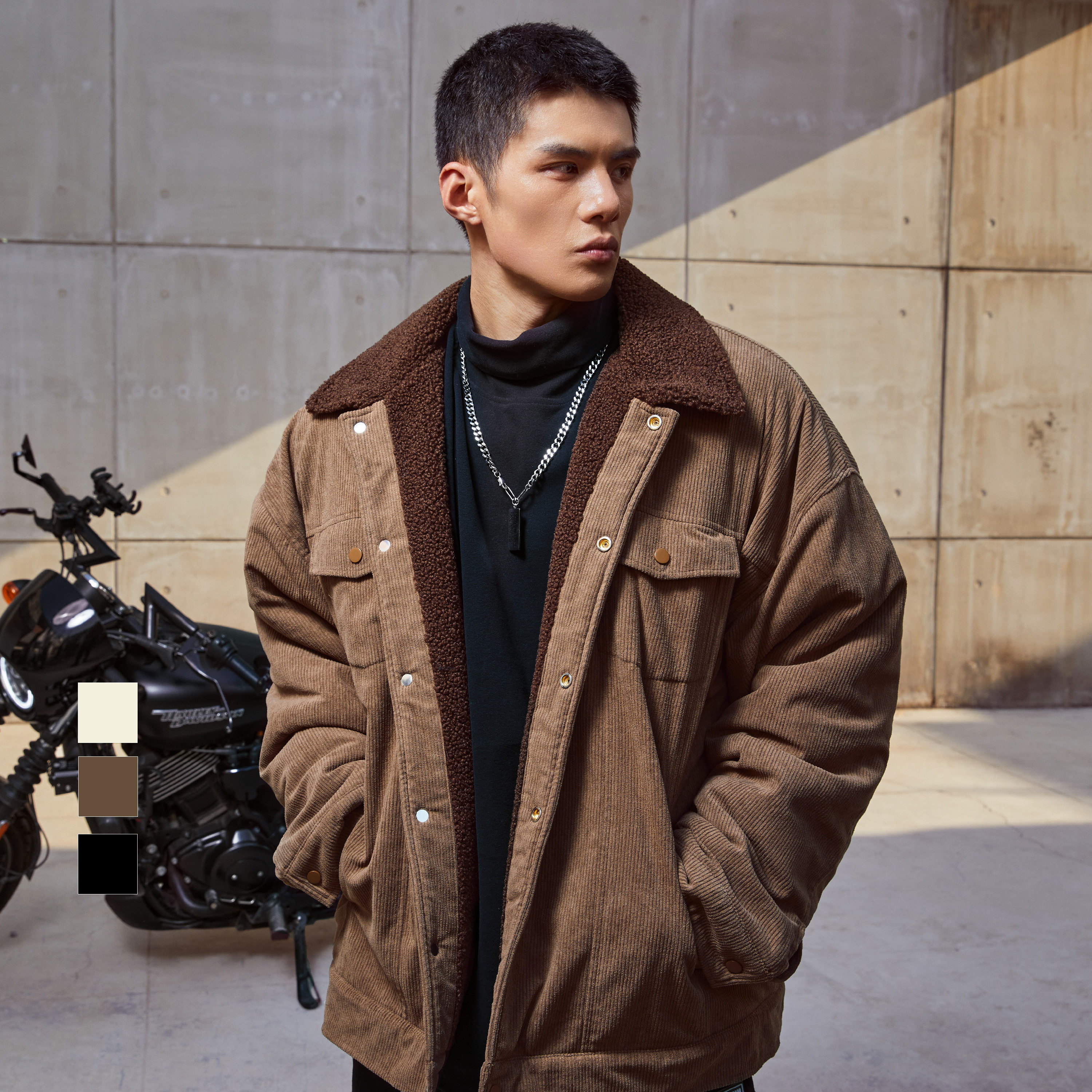 bdpowerup秋冬季巴恩风保暖外套男宽松羊羔绒外套谷仓羊羔毛夹克,淘宝优惠券,粉丝福利购,淘宝优惠卷