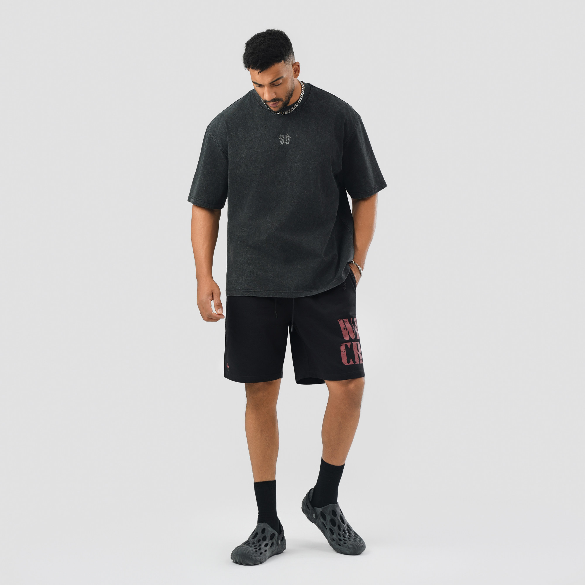 bdpowerup黑色短裤男夏季新款针织透气休闲裤直筒宽松五分裤子,淘宝优惠券,粉丝福利购,淘宝优惠卷