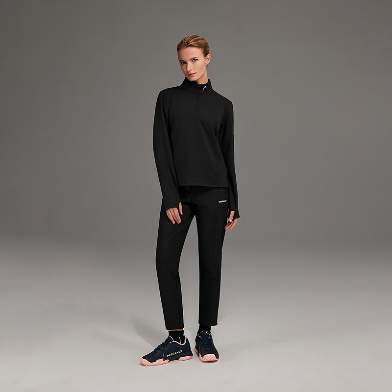 【抗菌polygiene】HEAD海德半开襟运动长袖t恤秋季女士训练服,淘宝优惠券,粉丝福利购,淘宝优惠卷